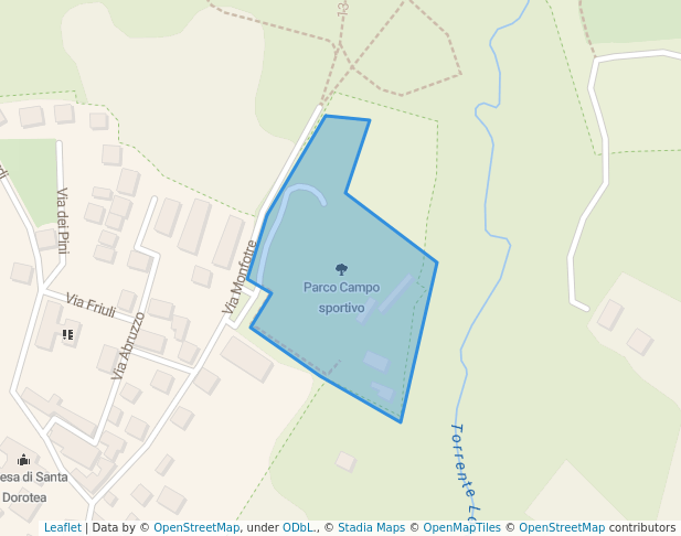 walking in Parco Campo sportivo map in Cantù