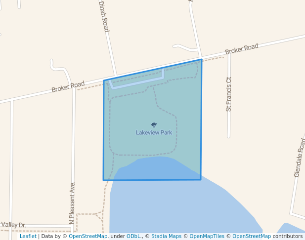 walking in Lakeview Park map in Bloomingdale