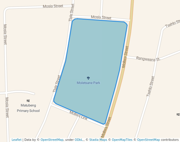 walking in Moletsane Park map in Soweto