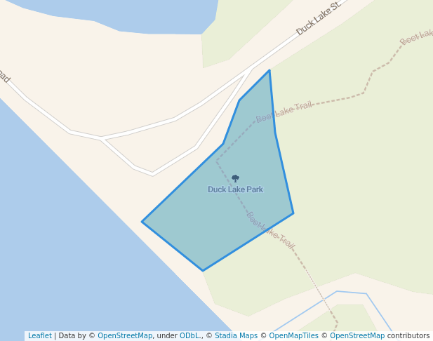 walking in Duck Lake Park map in Inuvik