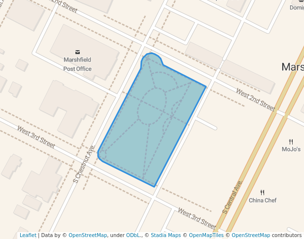 walking in Wenzel Family Plaza map in Marshfield