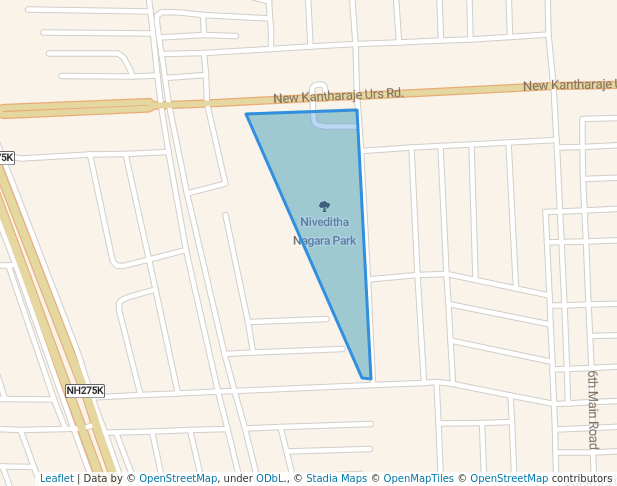 walking in Niveditha Nagara Park map in Mysuru