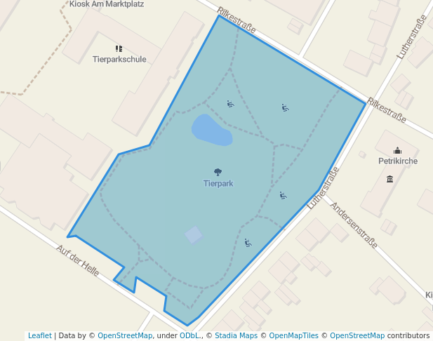 walking in Tierpark map in Bergheim