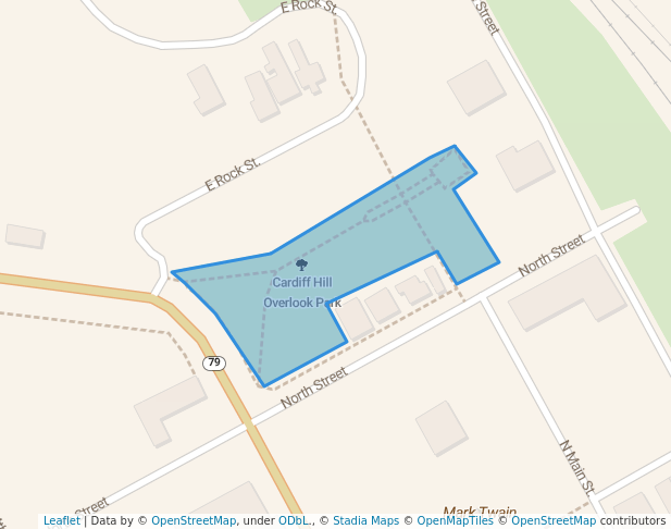 walking in Cardiff Hill Overlook Park map in Hannibal