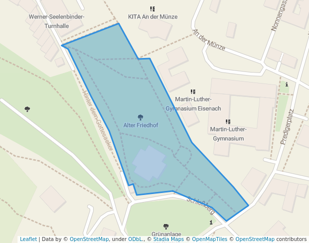 walking in Alter Friedhof map in Eisenach