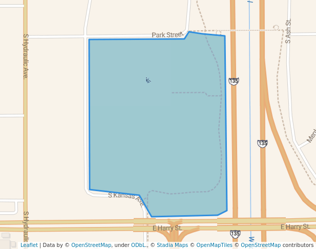 walking in Linwood Park North map in Wichita