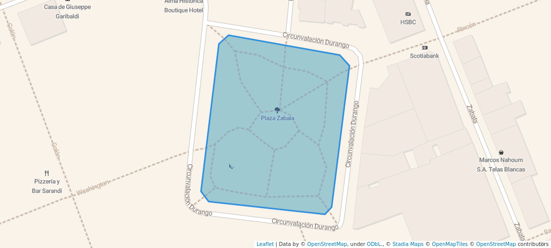 walking in Plaza Zabala map in Montevideo