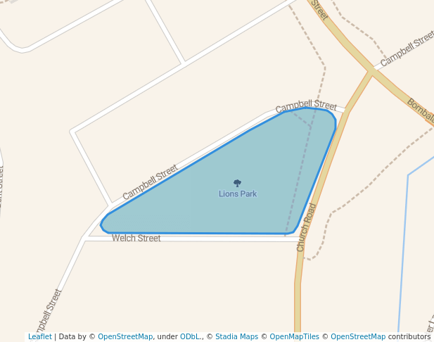 walking in Lions Park map in Cooma