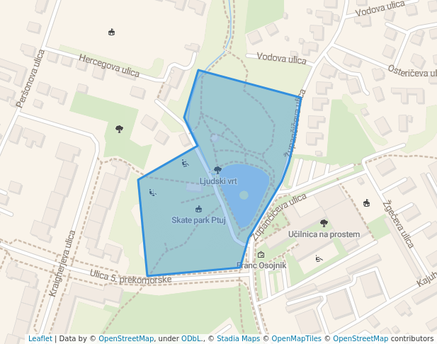 Ljudski vrt in Ptuj | Map and Routes