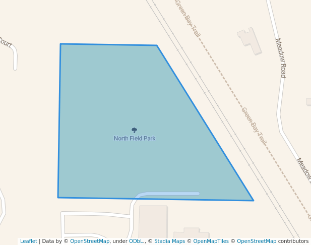 walking in North Field Park map in Glencoe