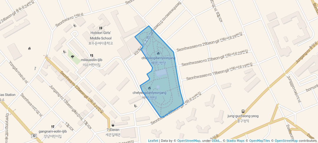 walking in 양지근린공원 map in Daejeon