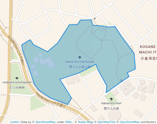 walking in 関さんの森公園 map in Matsudo