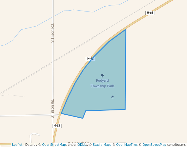 walking in Rudyard Township Park map in Rudyard