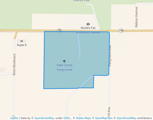 walking in Clark County Fairgrounds map in Neillsville