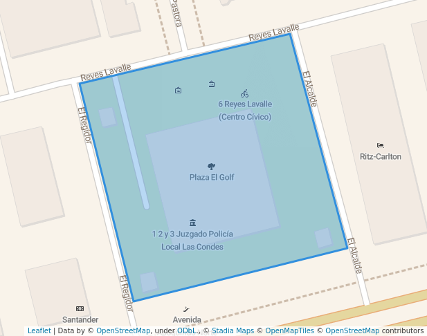 walking in Plaza El Golf map in Santiago