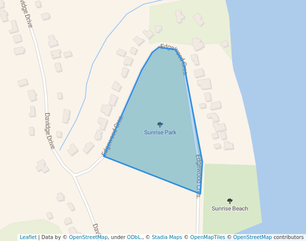 walking in Sunrise Park map in Port Perry