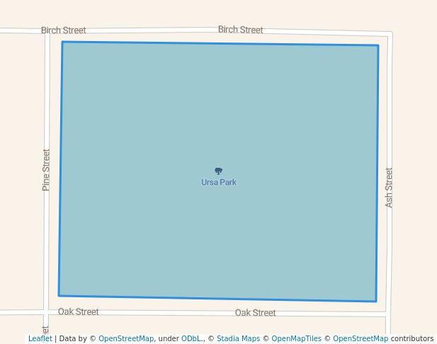 walking in Ursa Park map in Ursa