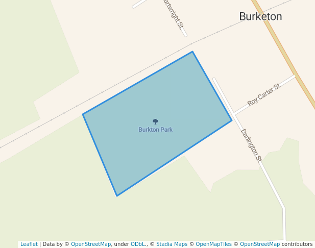 walking in Burkton Park map in Blackstock