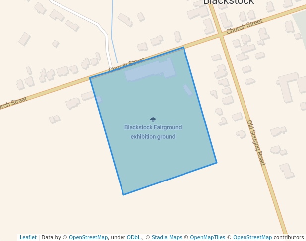 walking in Blackstock Fairground exhibition ground map in Blackstock