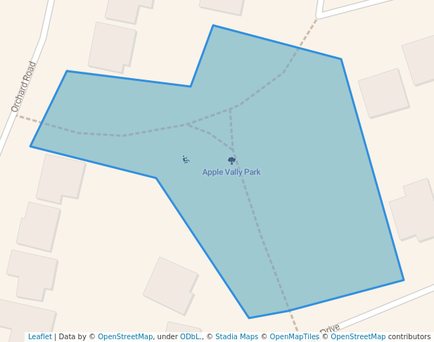 walking in Apple Vally Park map in Port Perry