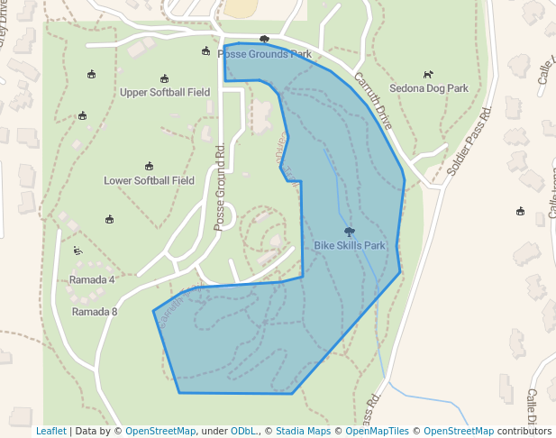 walking in Bike Skills Park map in Sedona