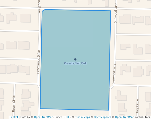 walking in Country Club Park map in Levelland