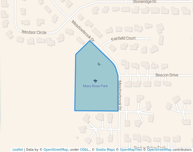 walking in Mary Rose Park map in Watertown