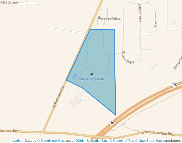 walking in Crossridge Park map in Milton