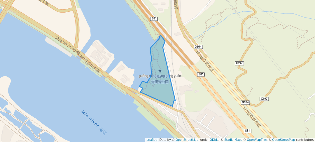 walking in 光明港公园 map in Fu Zhou Shi