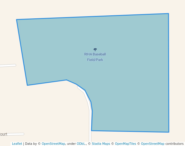 walking in RIHA Baseball Field/Park map in Medinah