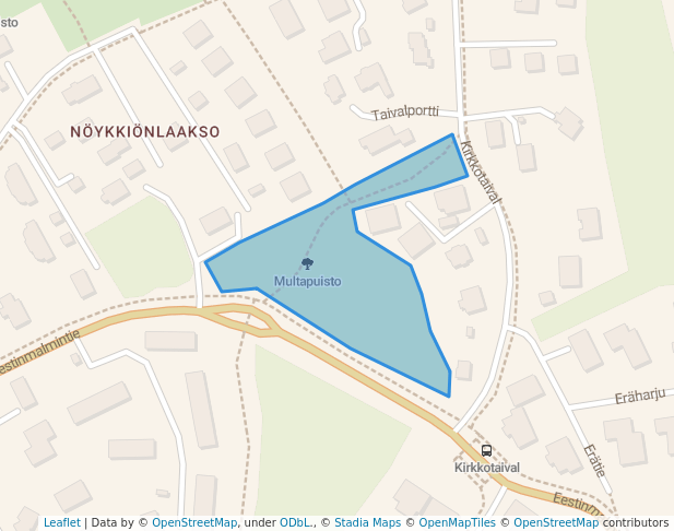 walking in Multapuisto map in Espoo