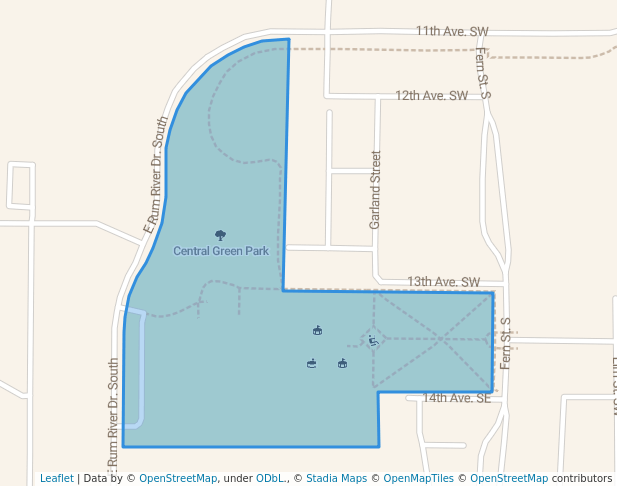 walking in Central Green Park map in Cambridge