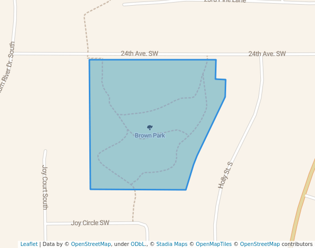 walking in Brown Park map in Cambridge