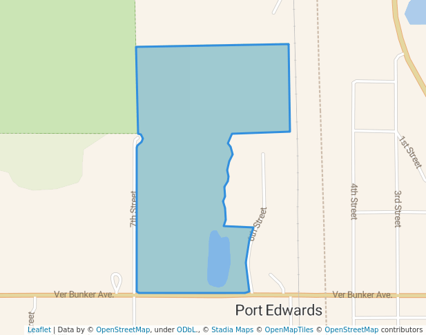 walking in Ripple Creek Park map in Port Edwards