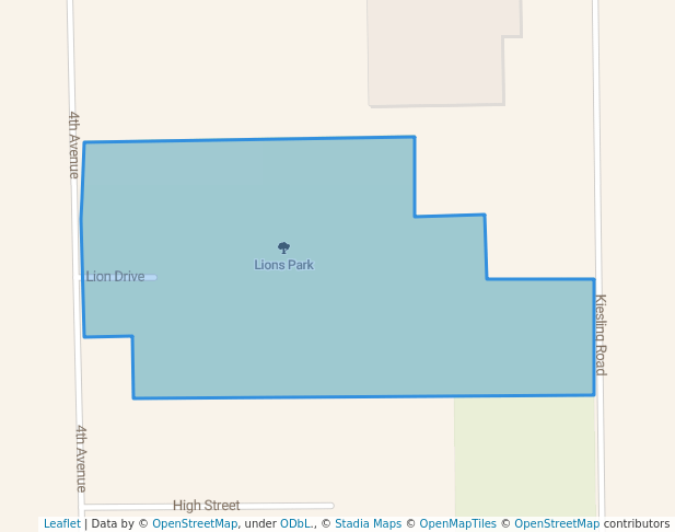 walking in Lions Park map in Pittsville