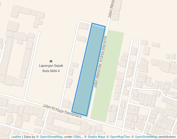 walking in Maramis Park map in Probolinggo