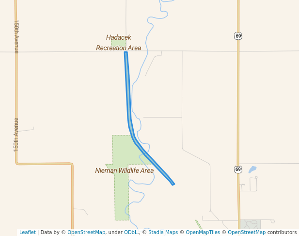 walking in Winnebago River Trail map in Forest City