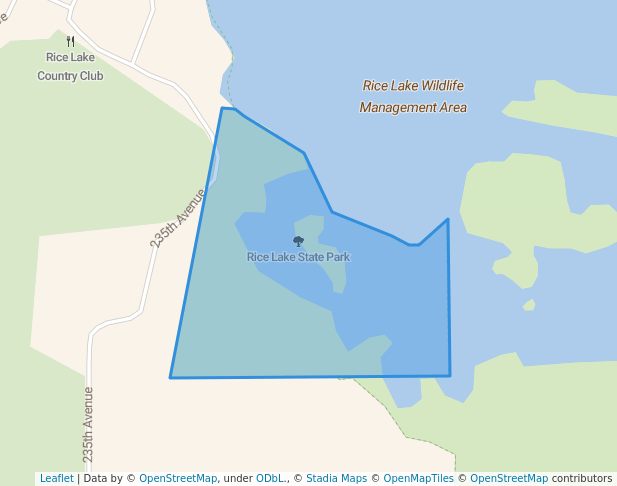 walking in Rice Lake State Park map in Lake Mills
