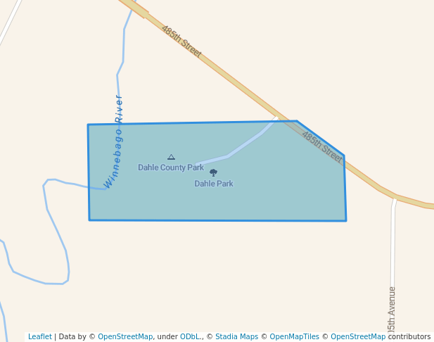 walking in Dahle Park map in Lake Mills