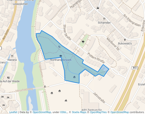 walking in Northamptonpark map in Marburg