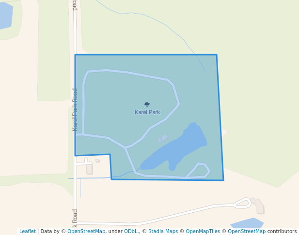 walking in Karel Park map in Raleigh