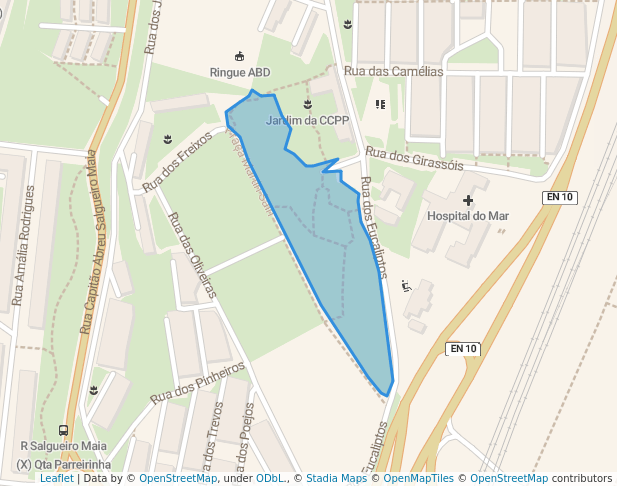 walking in Parque dos Cipreste Bairro da Petrogal map in Bobadela