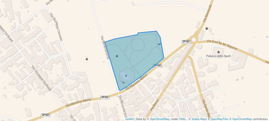 walking in Parco Don Tonino Bello map in Alezio