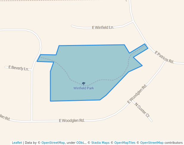 walking in Winfield Park map in Mead