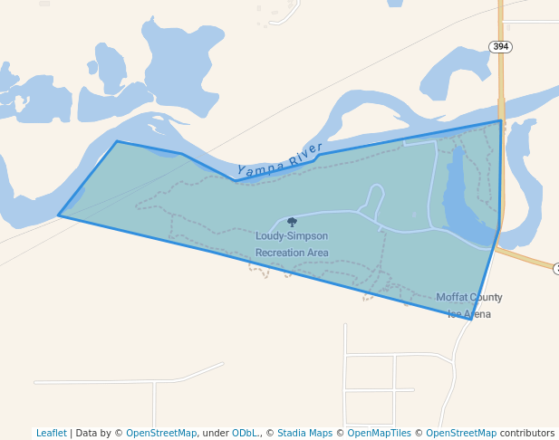 walking in Loudy-Simpson Recreation Area map in Craig