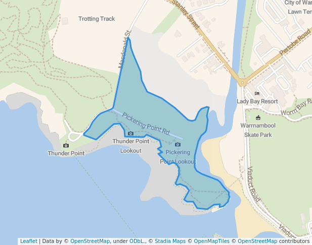 walking in Warrnambool Coastal Reserve map in Warrnambool