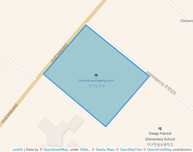 walking in 한마음공원 map in Daegu