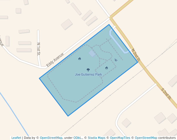 walking in Joe Gutierrez Park map in Santa Rosa