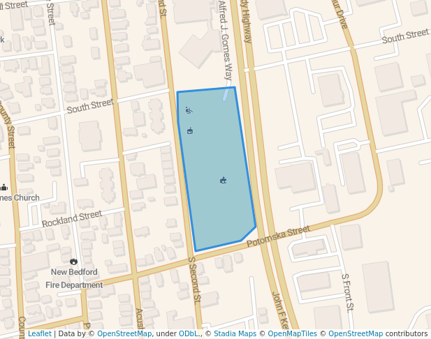 walking in Gomes Park map in New Bedford