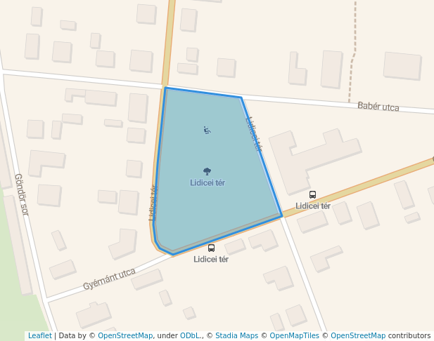 walking in Lidicei tér map in Szeged